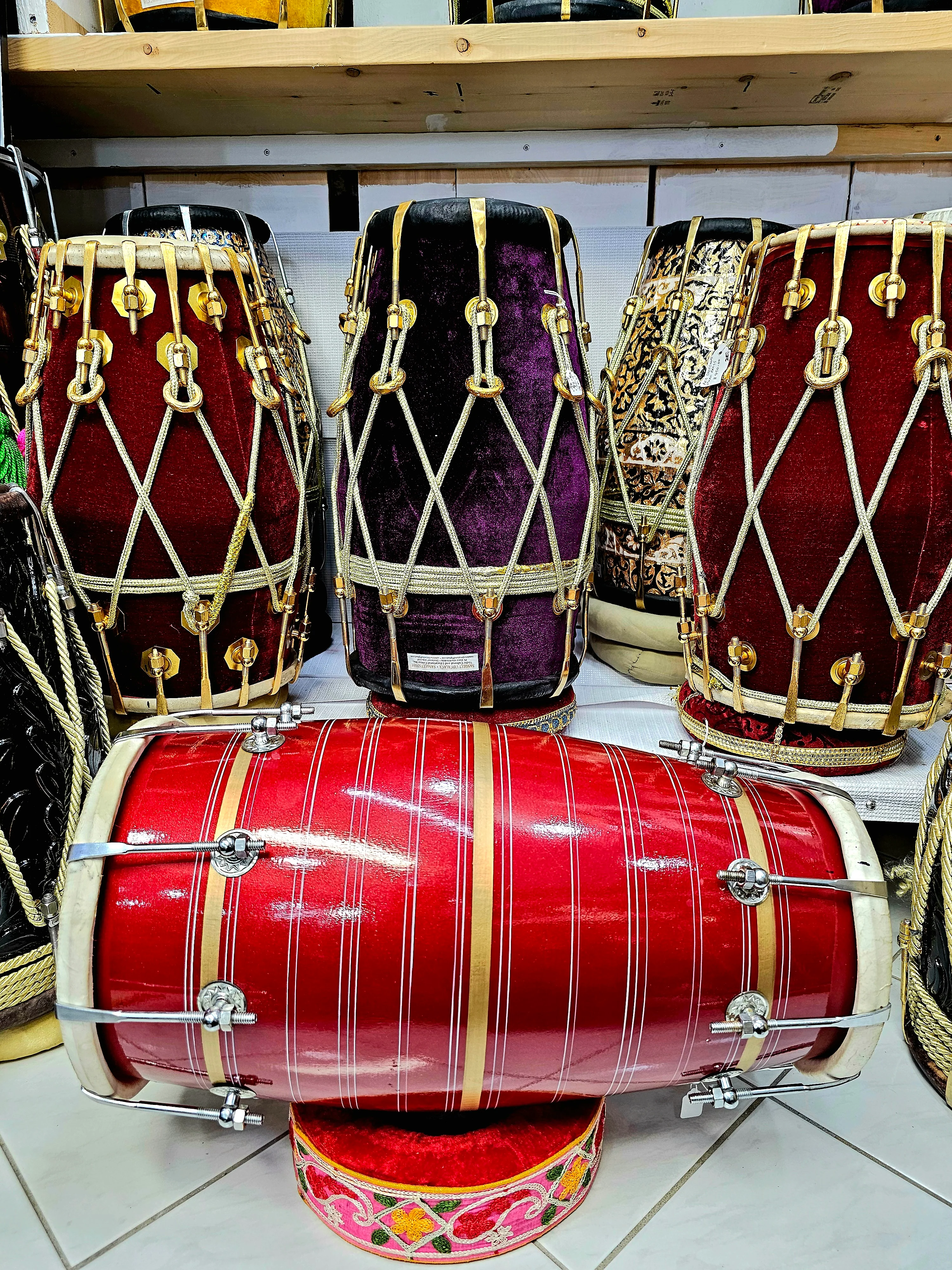 Crimson Bolt: Bolted West Indian Dholak - Image 3