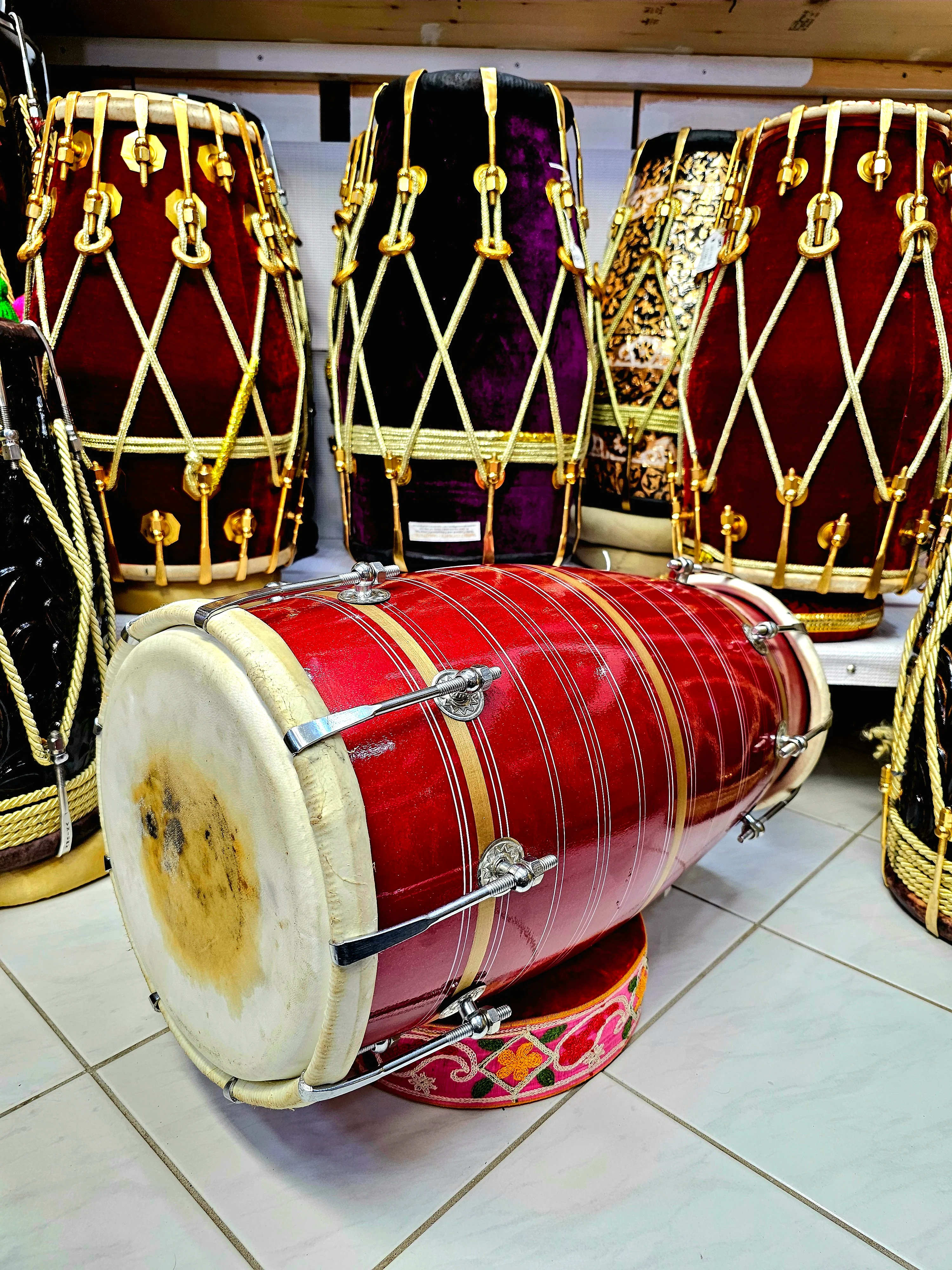 Crimson Bolt: Bolted West Indian Dholak - Image 4