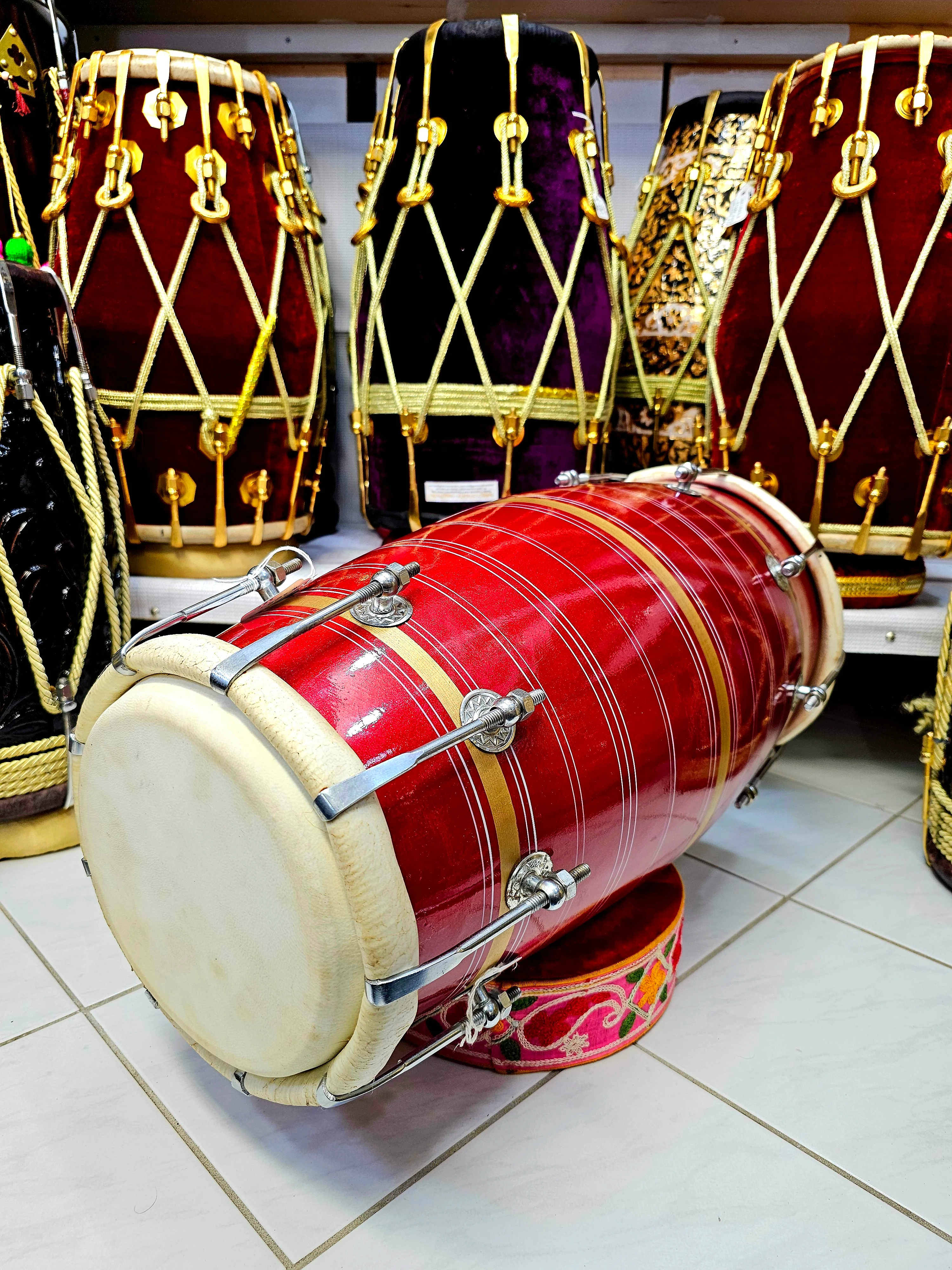 Crimson Bolt: Bolted West Indian Dholak - Image 5