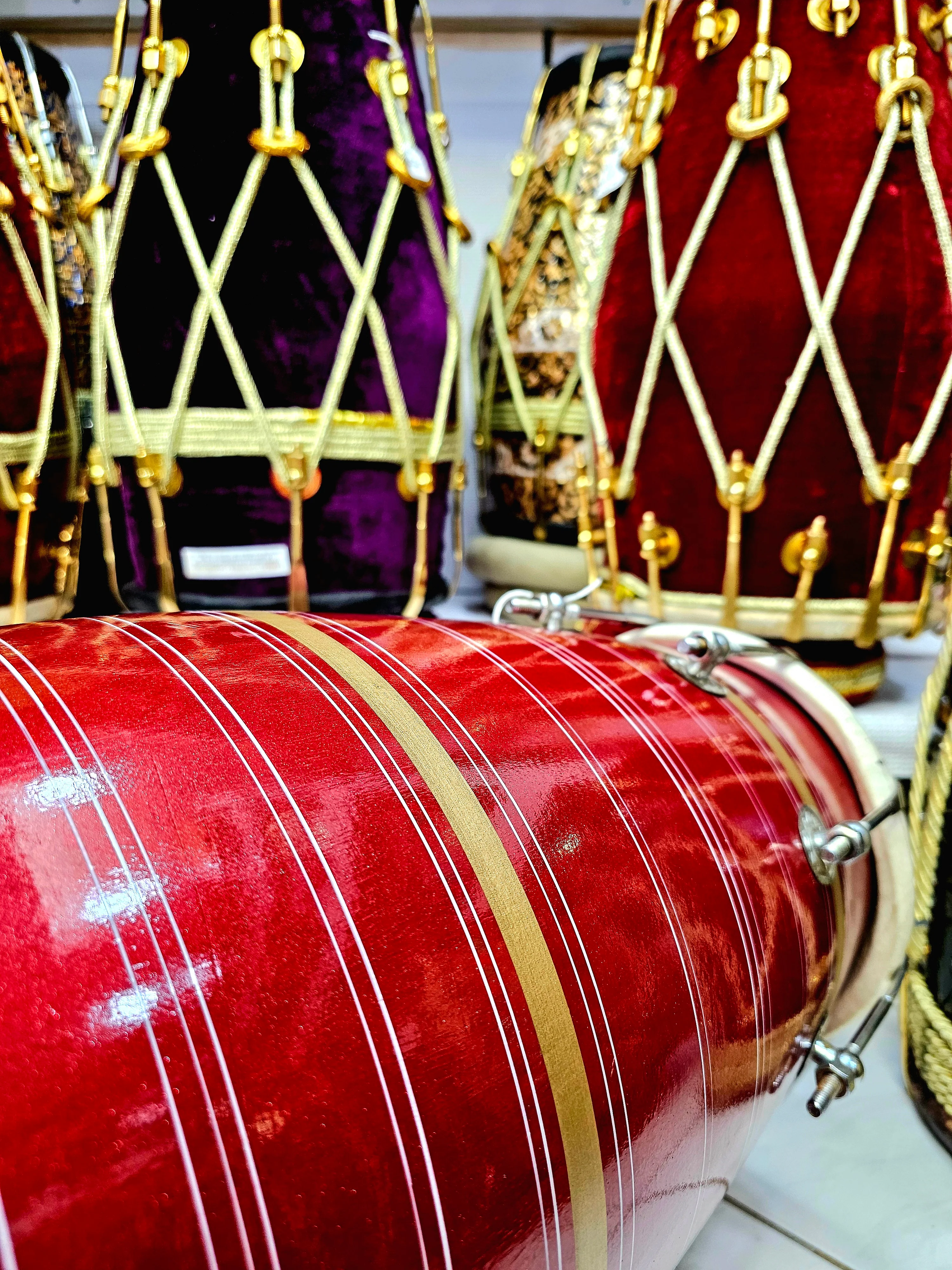 Crimson Bolt: Bolted West Indian Dholak - Image 6