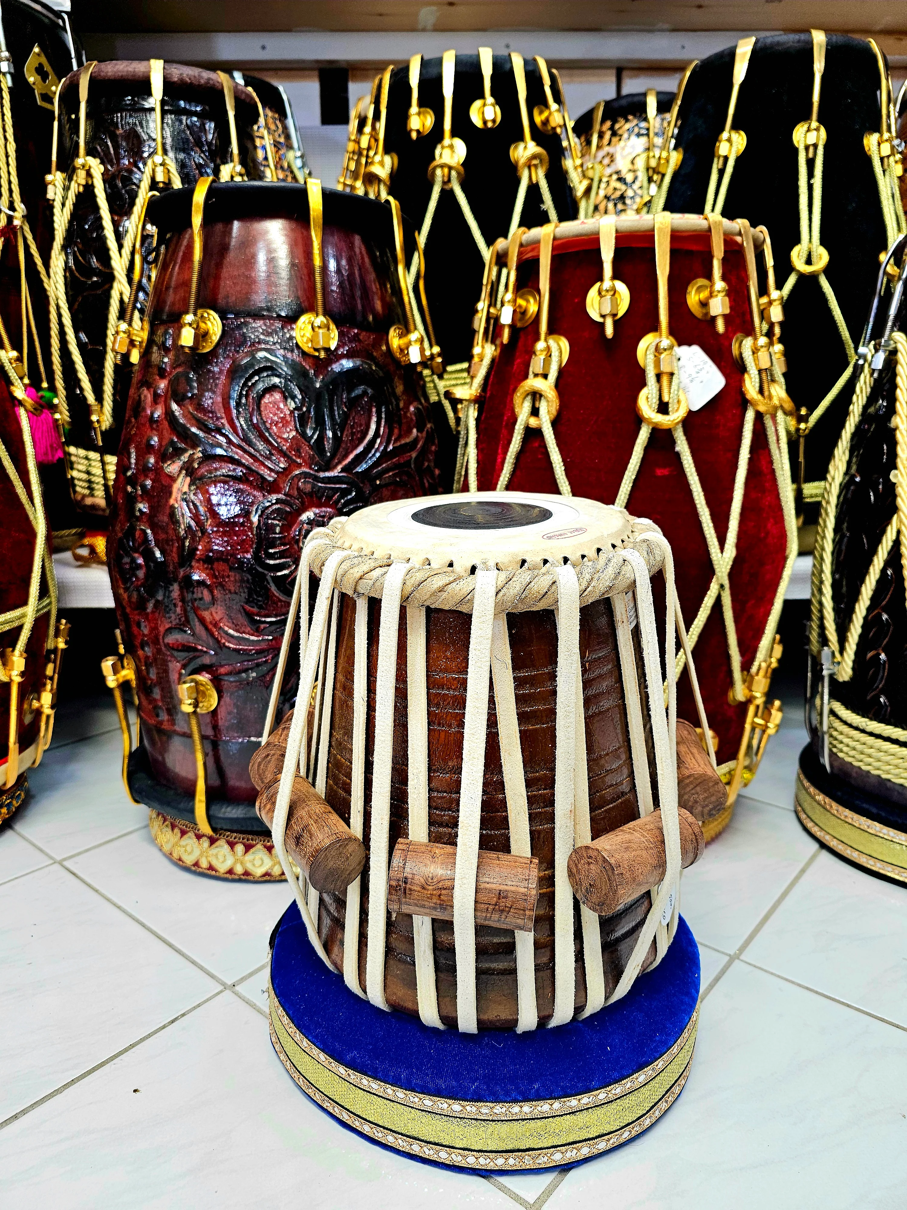 Crimson Resonance: 6" Red Sheesham G/G#/A Dayan with Slight Buzz - Image 3