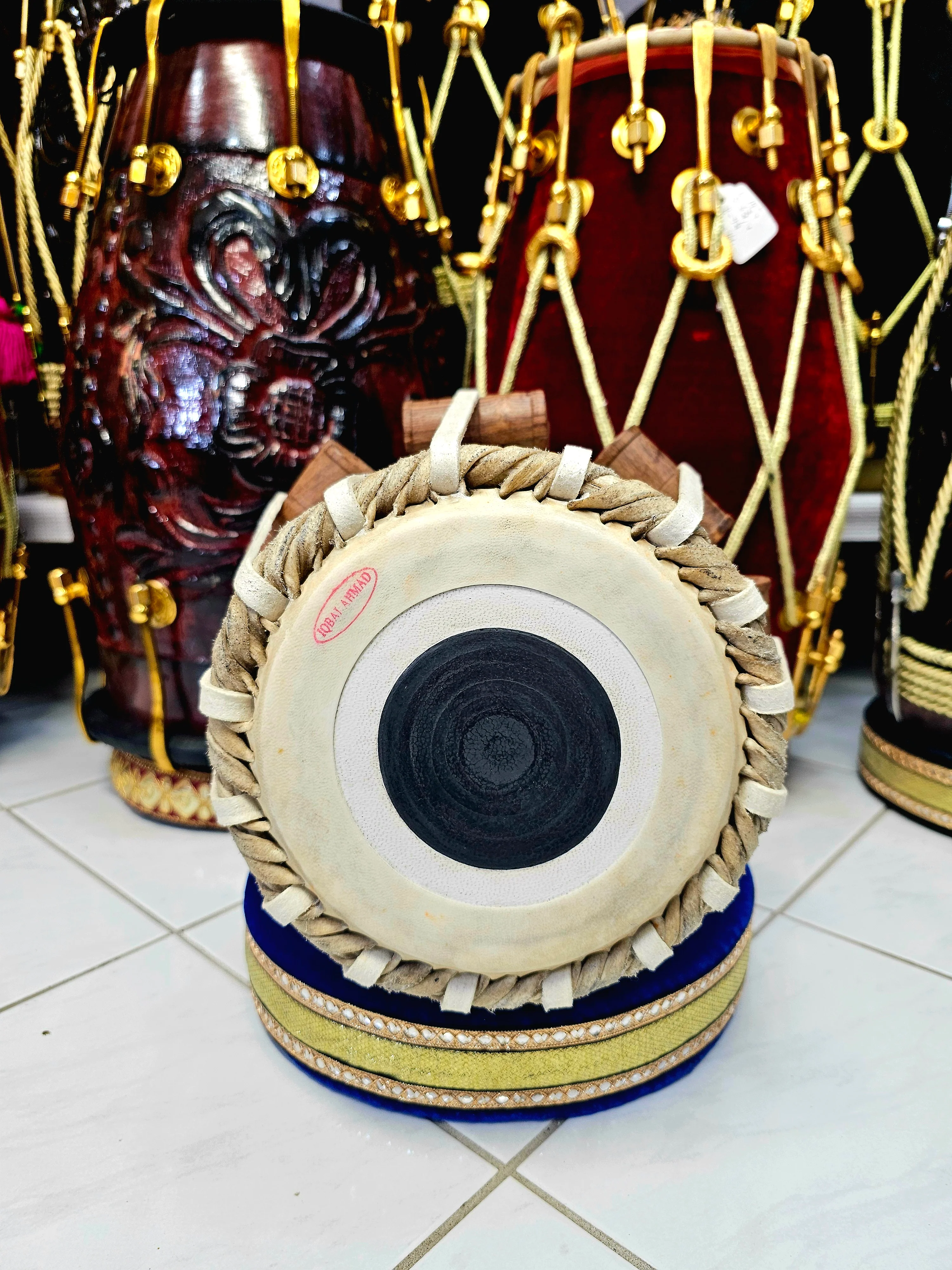 Crimson Resonance: 6" Red Sheesham G/G#/A Dayan with Slight Buzz - Image 6