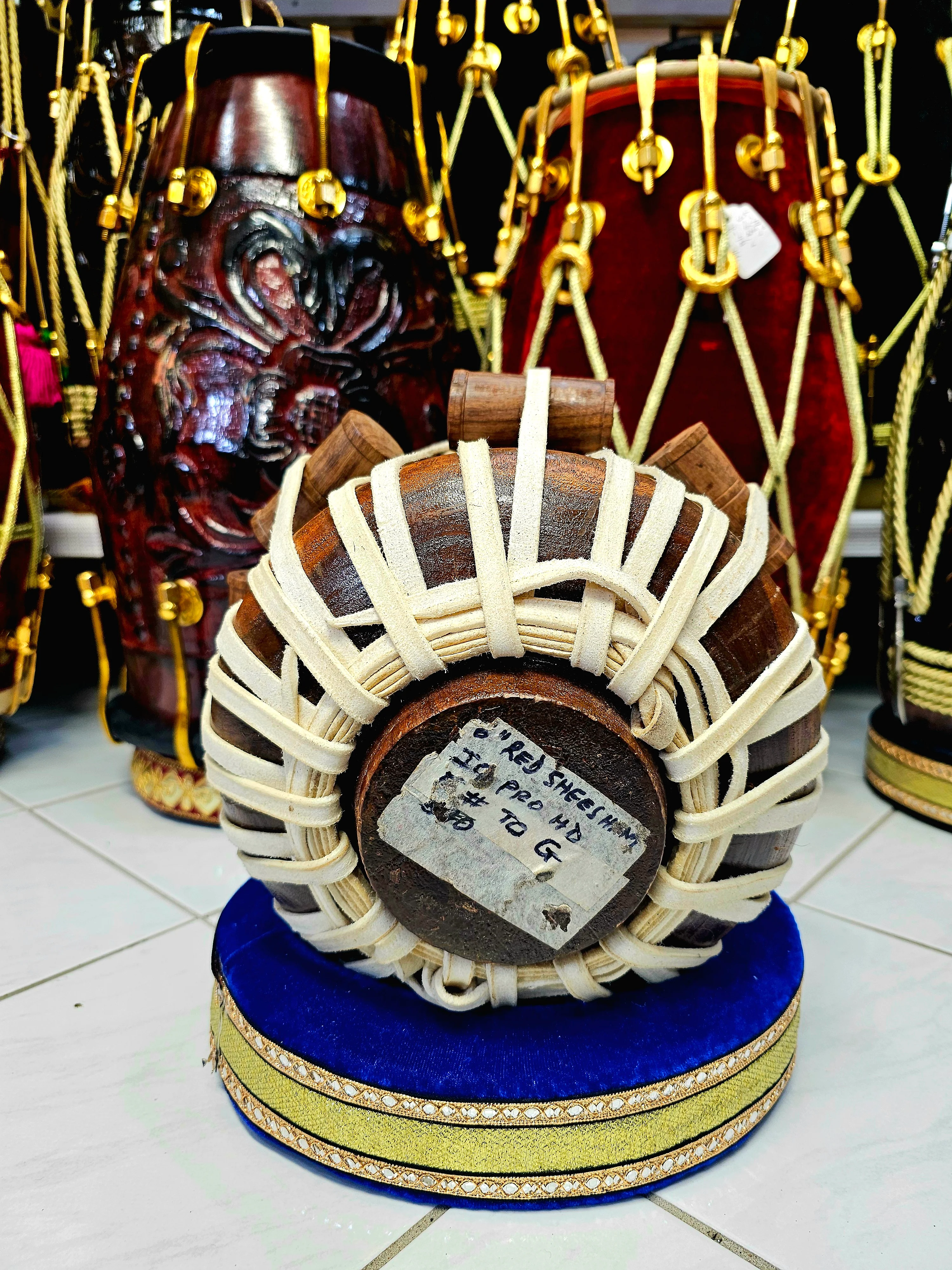 Crimson Resonance: 6" Red Sheesham G/G#/A Dayan with Slight Buzz - Image 7