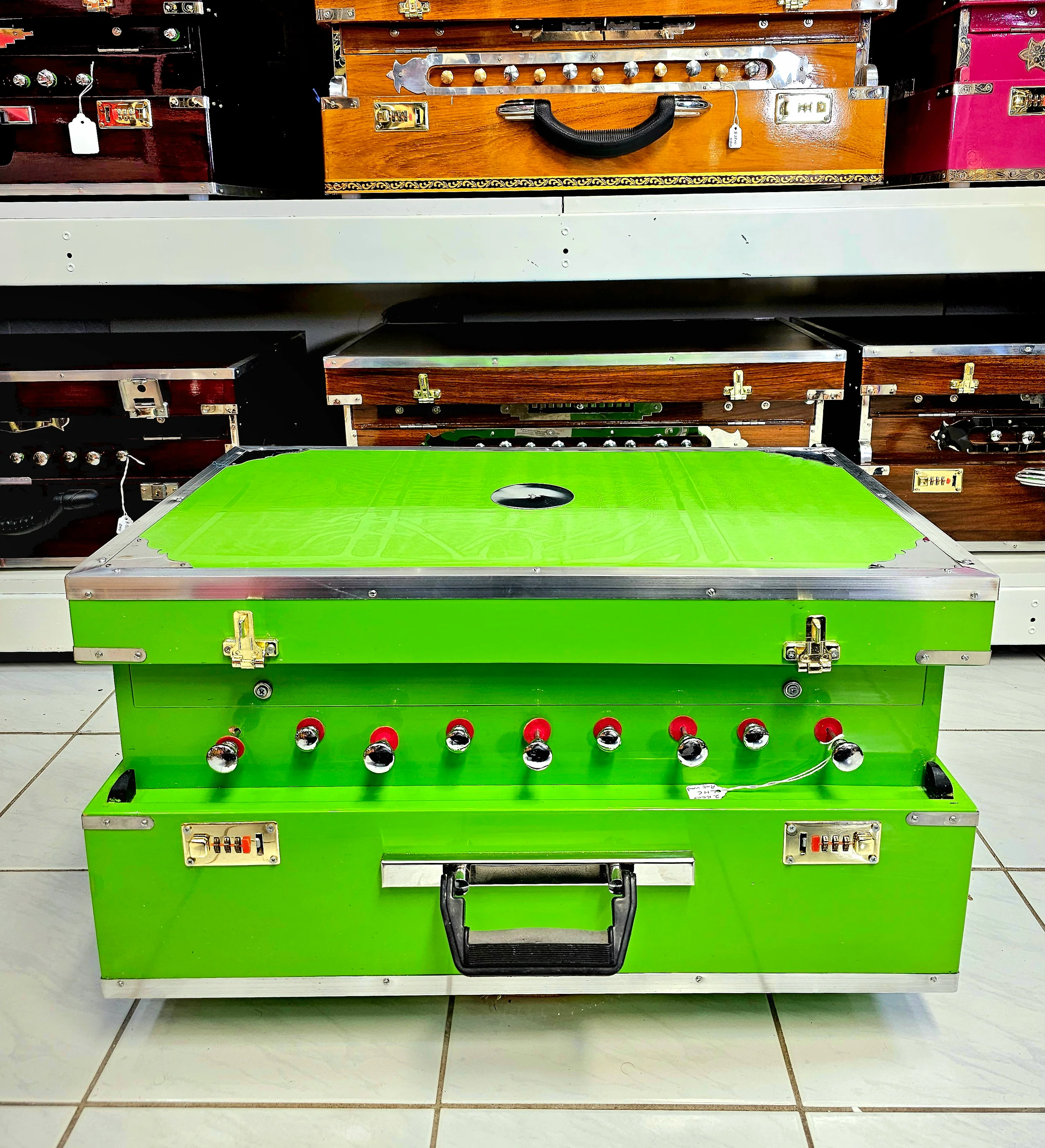 Serenade in Green: 2-Reed Pine Wood Traveller Akaal Harmonium - Image 8